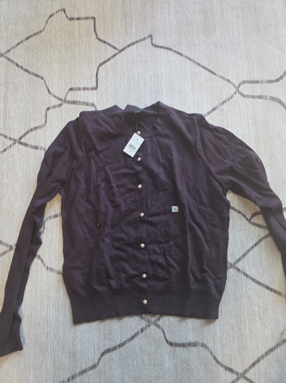 Women's Dark Plum Button-Front Cardigan - Ann Tayloelr Factory